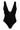 One-piece swimsuit with an elegant deep neckline and deep square cut in the back. Arloe signature crunch detail is found in the belt.  This swimsuit is fully reversible with white straps.    Moderate bottom coverage.